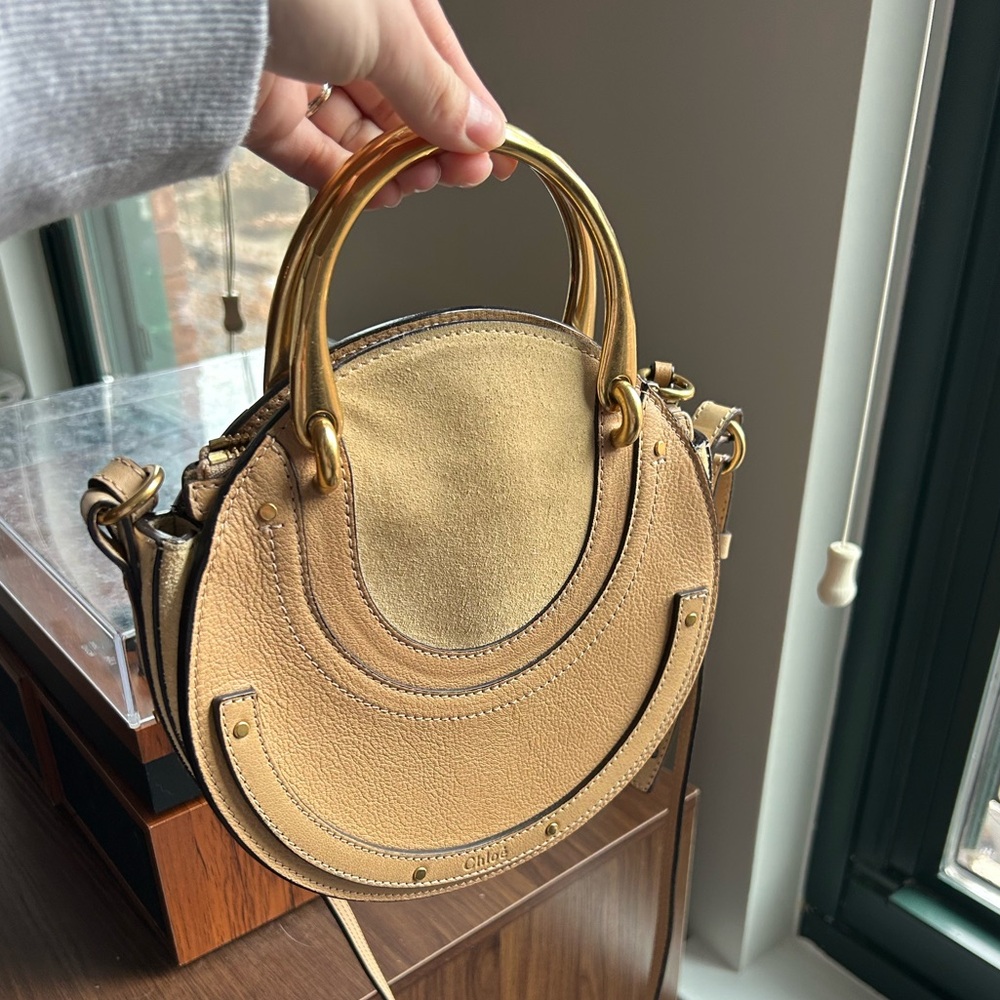 Chloe Small Pixie Top Handle Suede Leather